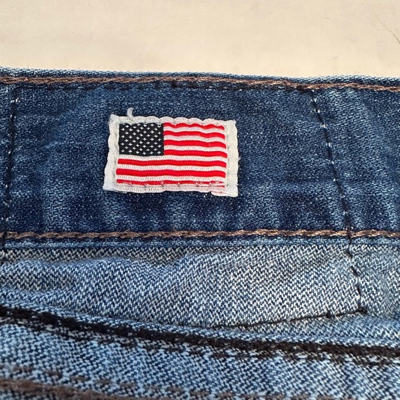 True Religion Jeans Men’s 40x31 Blue Straight Leg Thick Stitch Ricky Big QT Flap - Picture 7 of 11